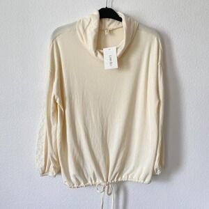 NWT‎ Como Blu Womens Top Sweater Cowl Neck Long Sleeve Lace Size L